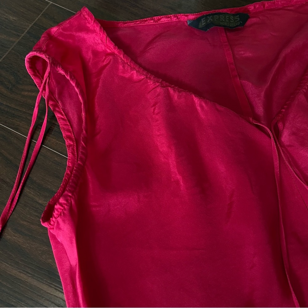 Vintage Y2K Red Silk Blouse - Picture 2 of 4